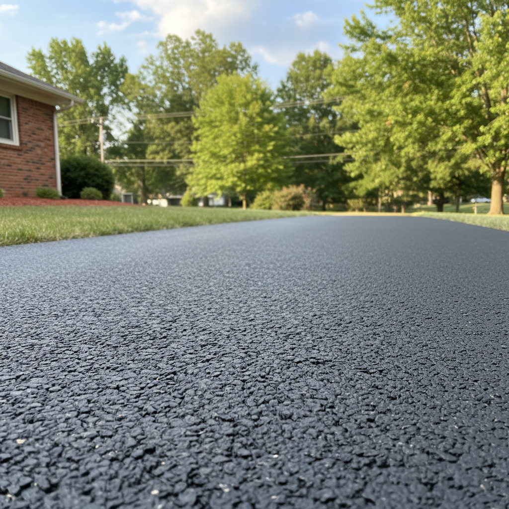 Completed asphalt paving work at a residential property in Columbia, MO