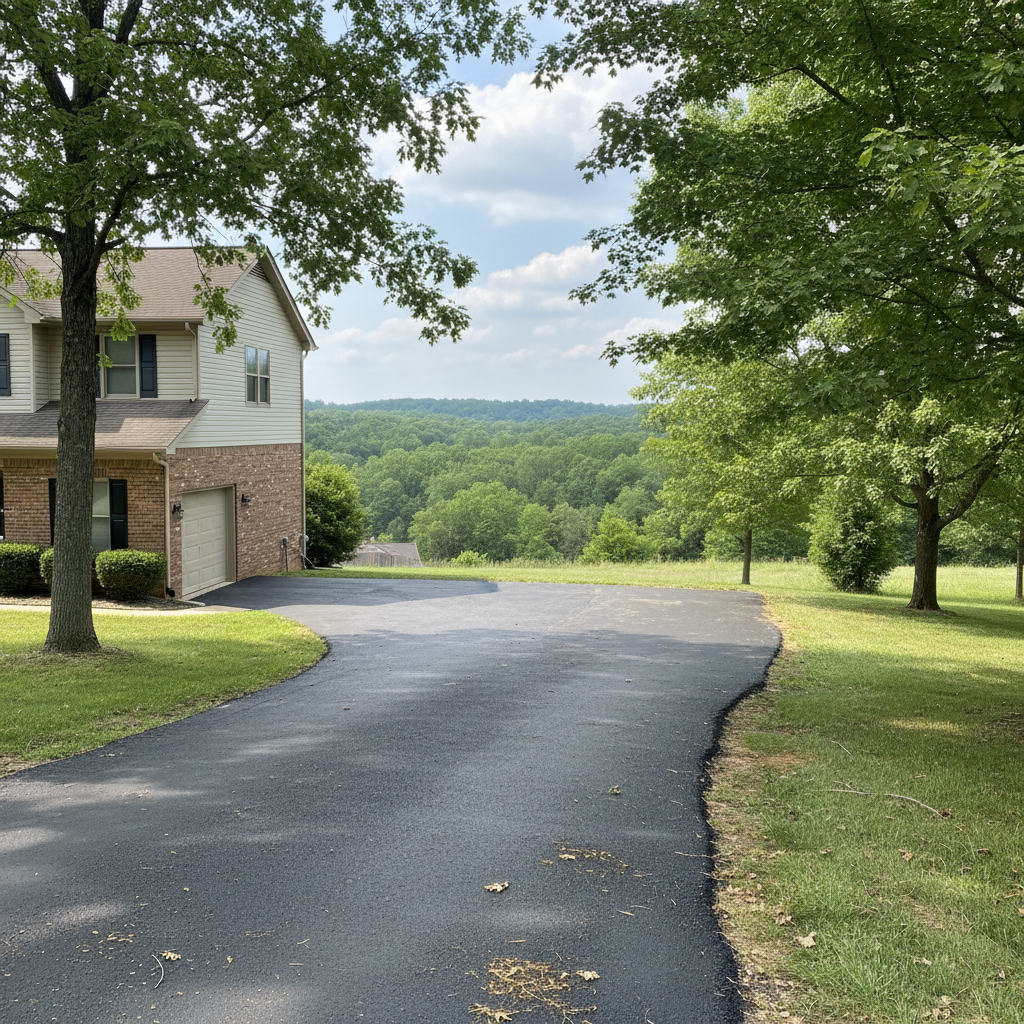 Completed asphalt patching work at a residential property in Springfield, MO