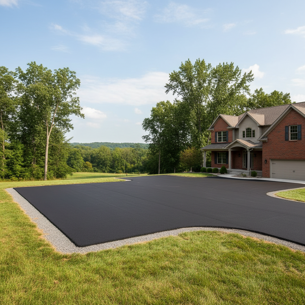 Completed commercial asphalt work at a residential property in Columbia, MO