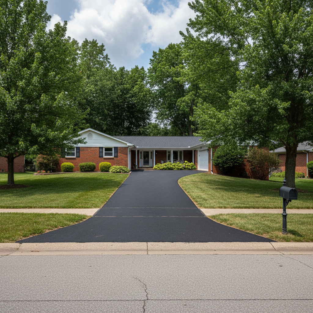Completed asphalt repair work at a residential property in Springfield, MO