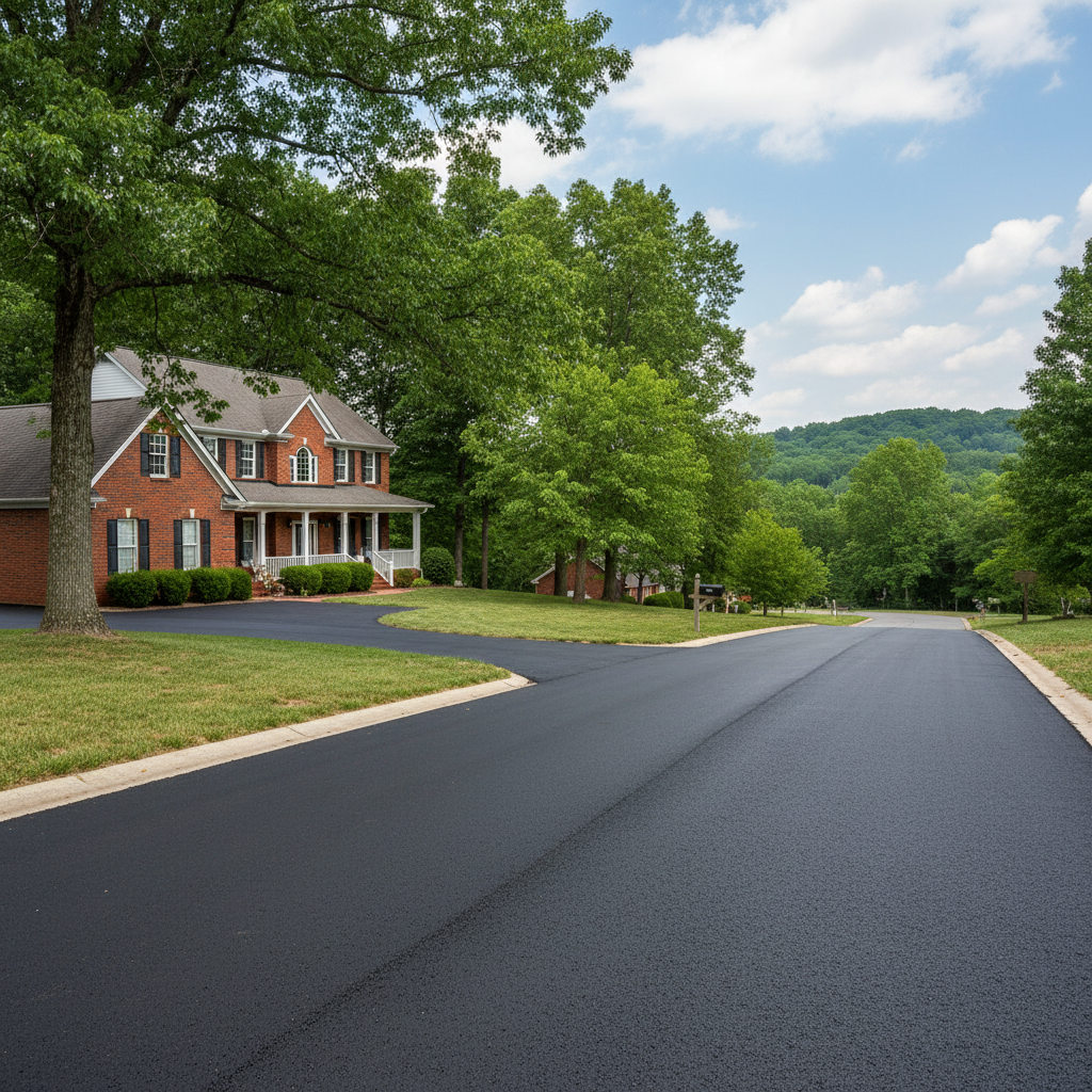Completed asphalt paving work at a residential property in Springfield, MO