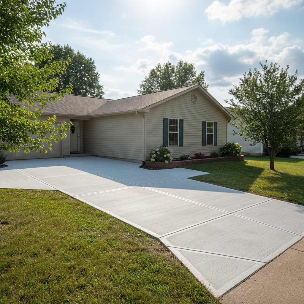 Completed concrete repair work at a residential property in Aurora, MO