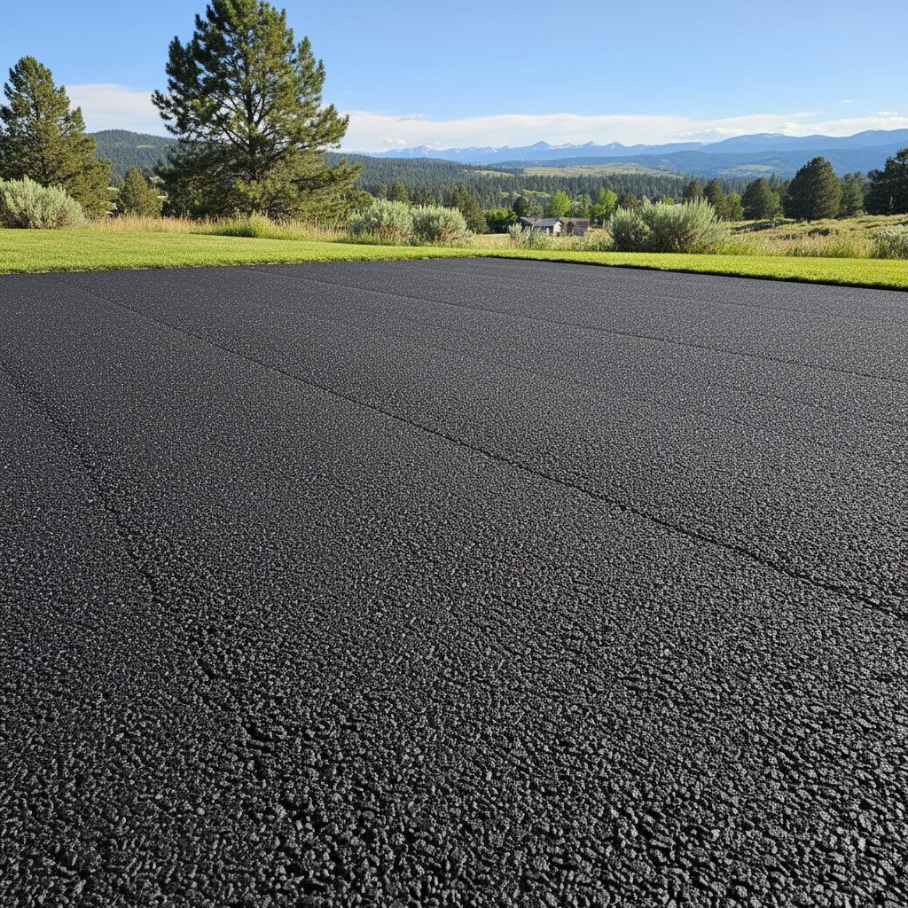Completed parking lot paving work at a residential property in Missoula, MT