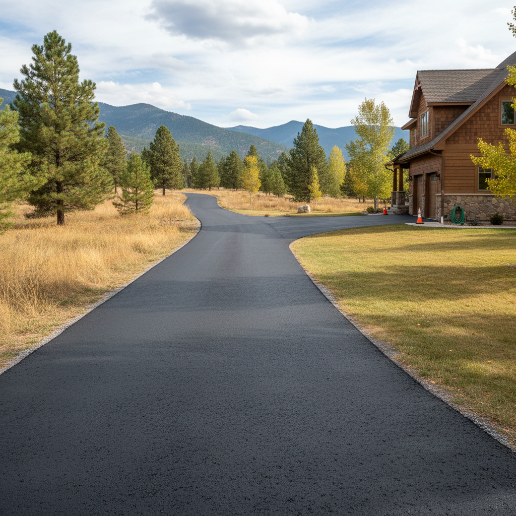 Completed slurry coating work at a residential property in Missoula, MT
