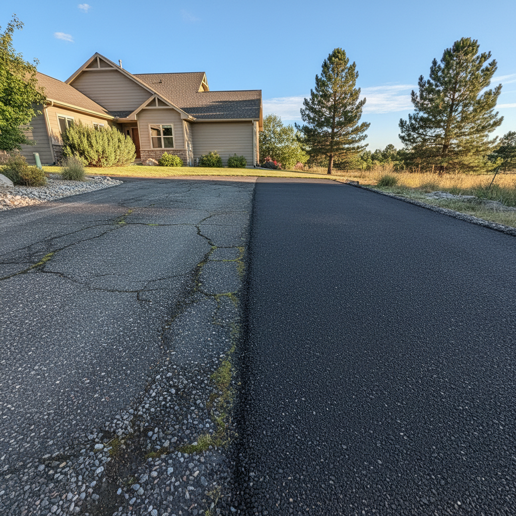 Completed asphalt milling work at a residential property in Billings, MT
