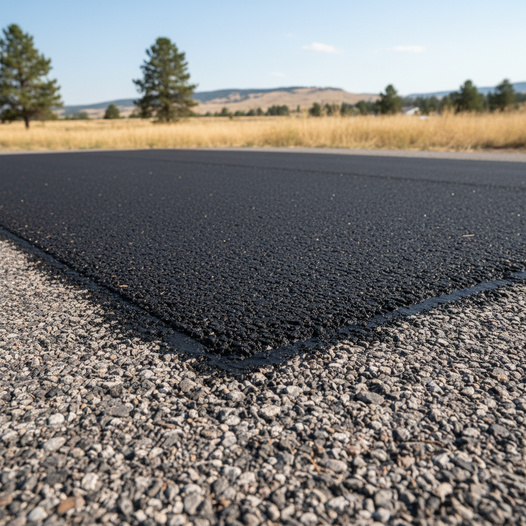 Completed asphalt repair work at a residential property in Billings, MT