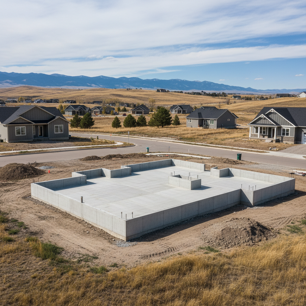 Completed concrete foundations work at a residential property in Billings, MT