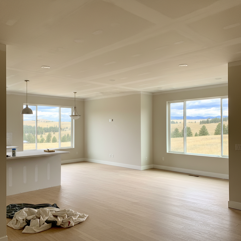 Completed drywall finishing work at a residential property in Billings, MT