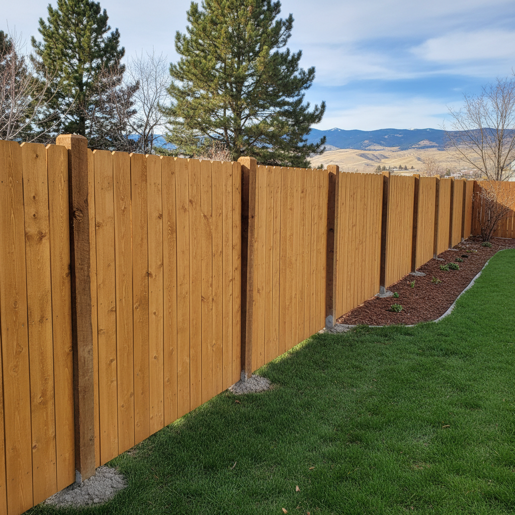 Completed fence repair work at a residential property in Billings, MT