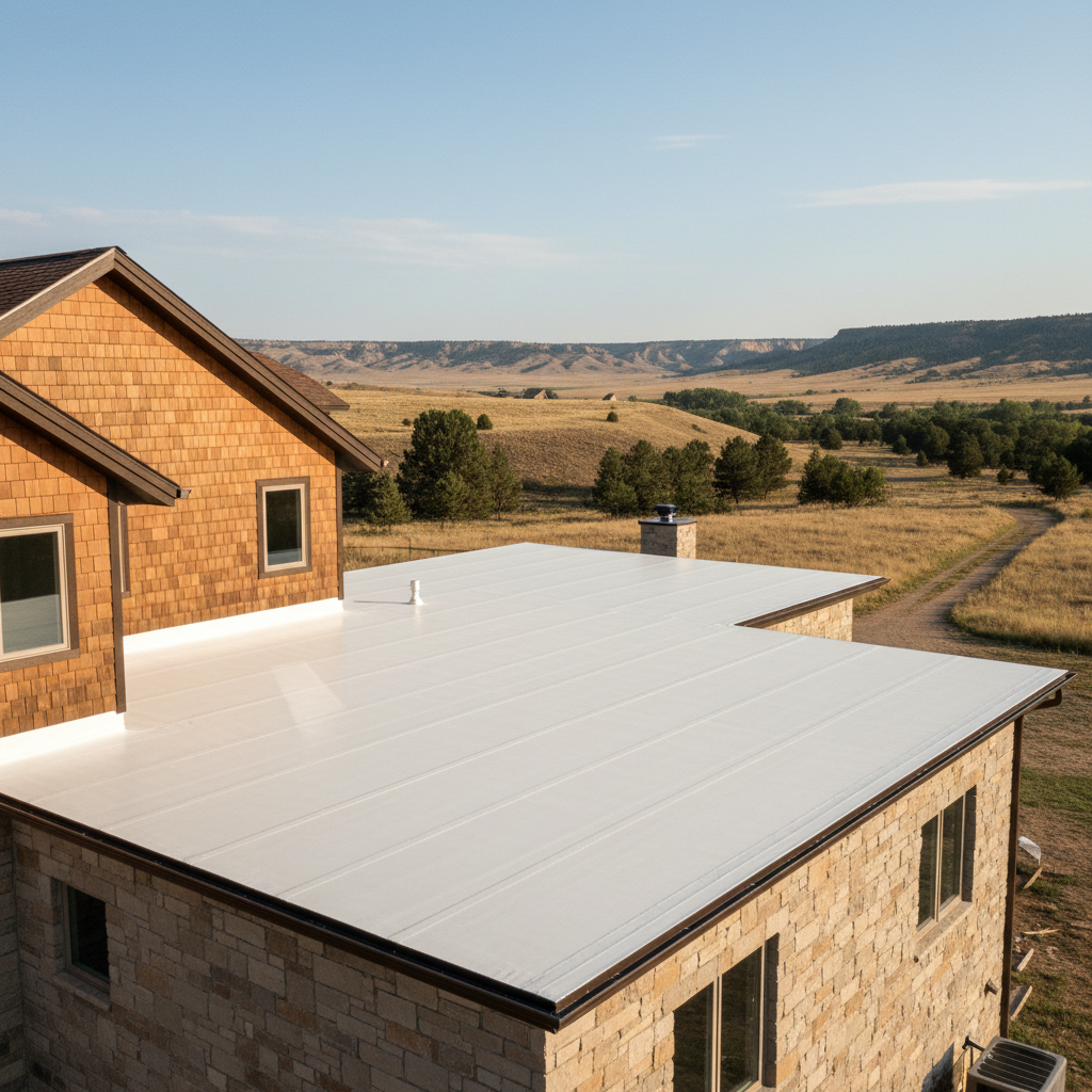Completed commercial tpo roofing work at a residential property in Billings, MT