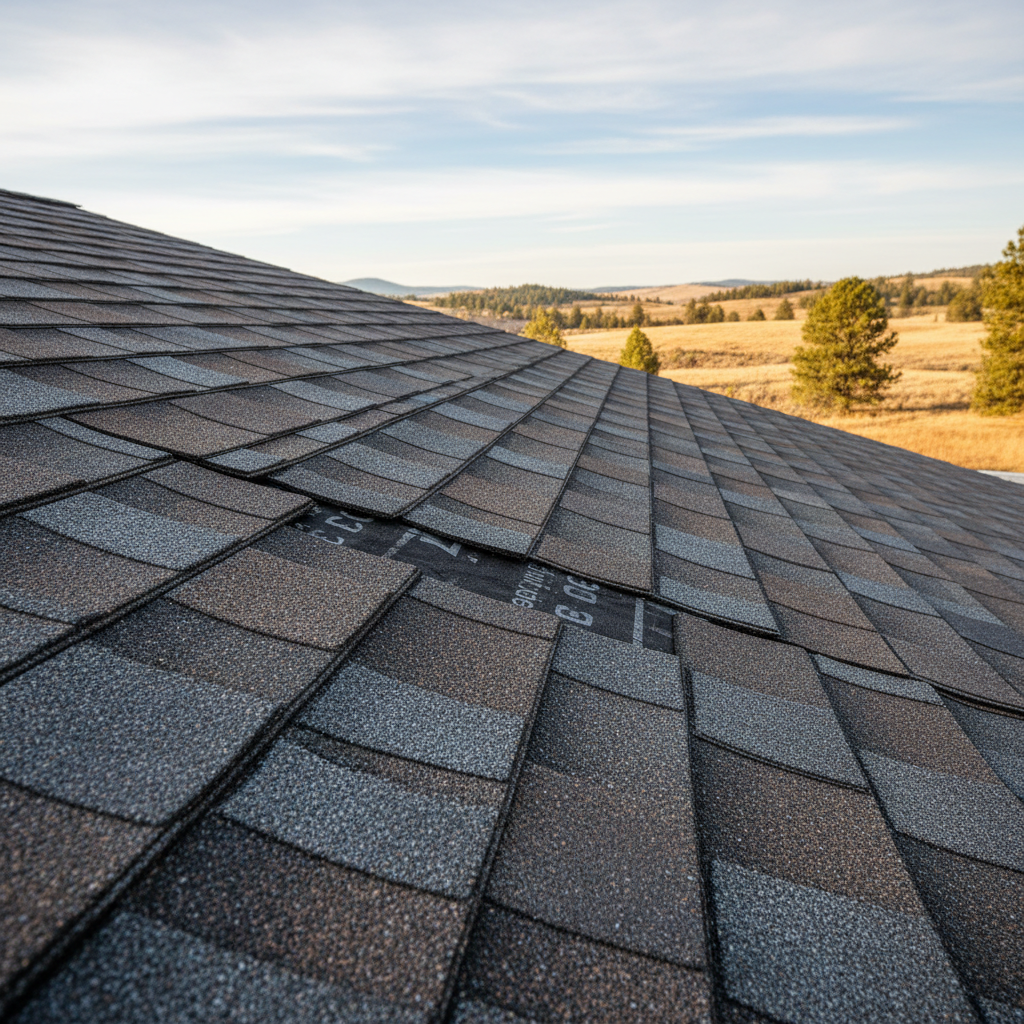 Completed roof repair work at a residential property in Great Falls, MT