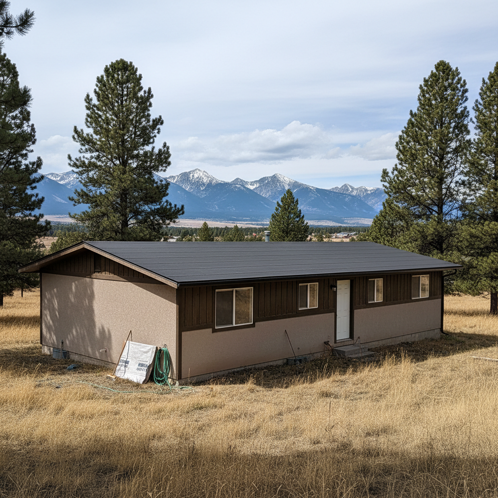 Completed flat roofing work at a residential property in Great Falls, MT