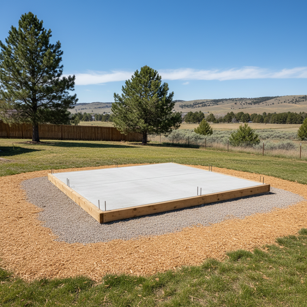 Completed shed foundation work work at a residential property in Billings, MT