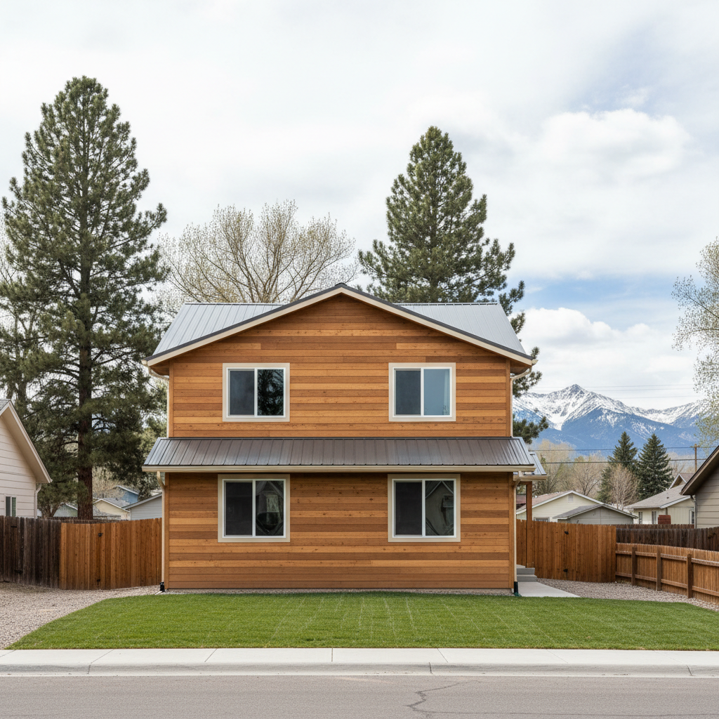 Completed wooden siding work at a residential property in Missoula, MT
