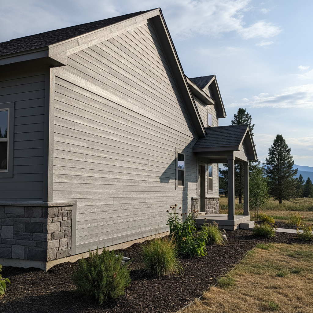 Completed cement siding work at a residential property in Kalispell, MT