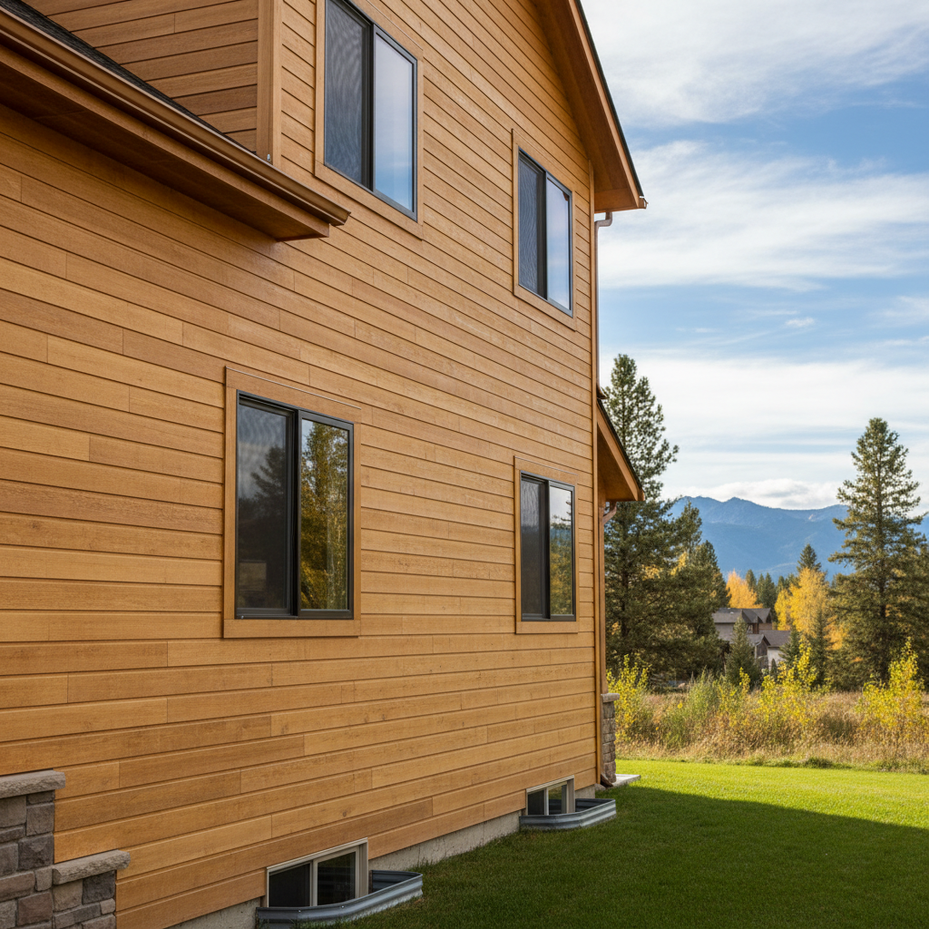 Completed wooden siding work at a residential property in Kalispell, MT