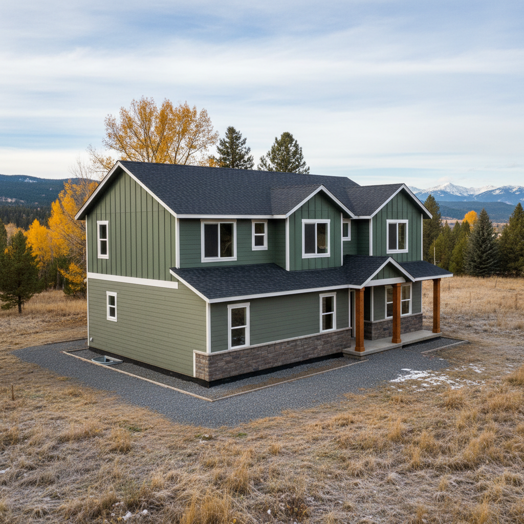 Completed cement siding work at a residential property in Kalispell, MT