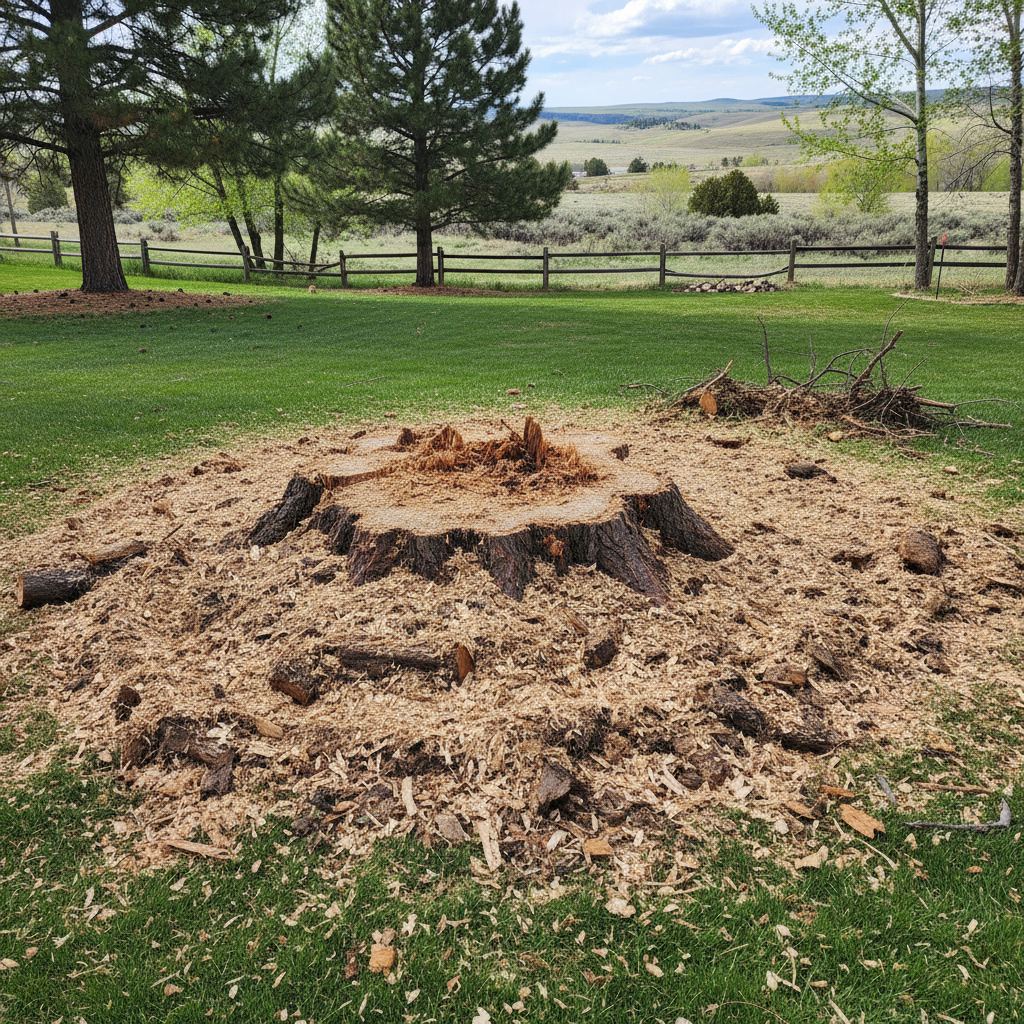 Completed stump grinding & removal work at a residential property in Billings, MT