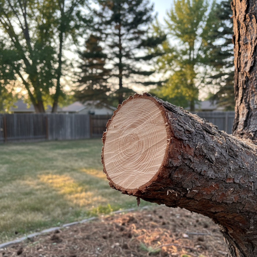 Completed tree pruning work at a residential property in Laurel, MT