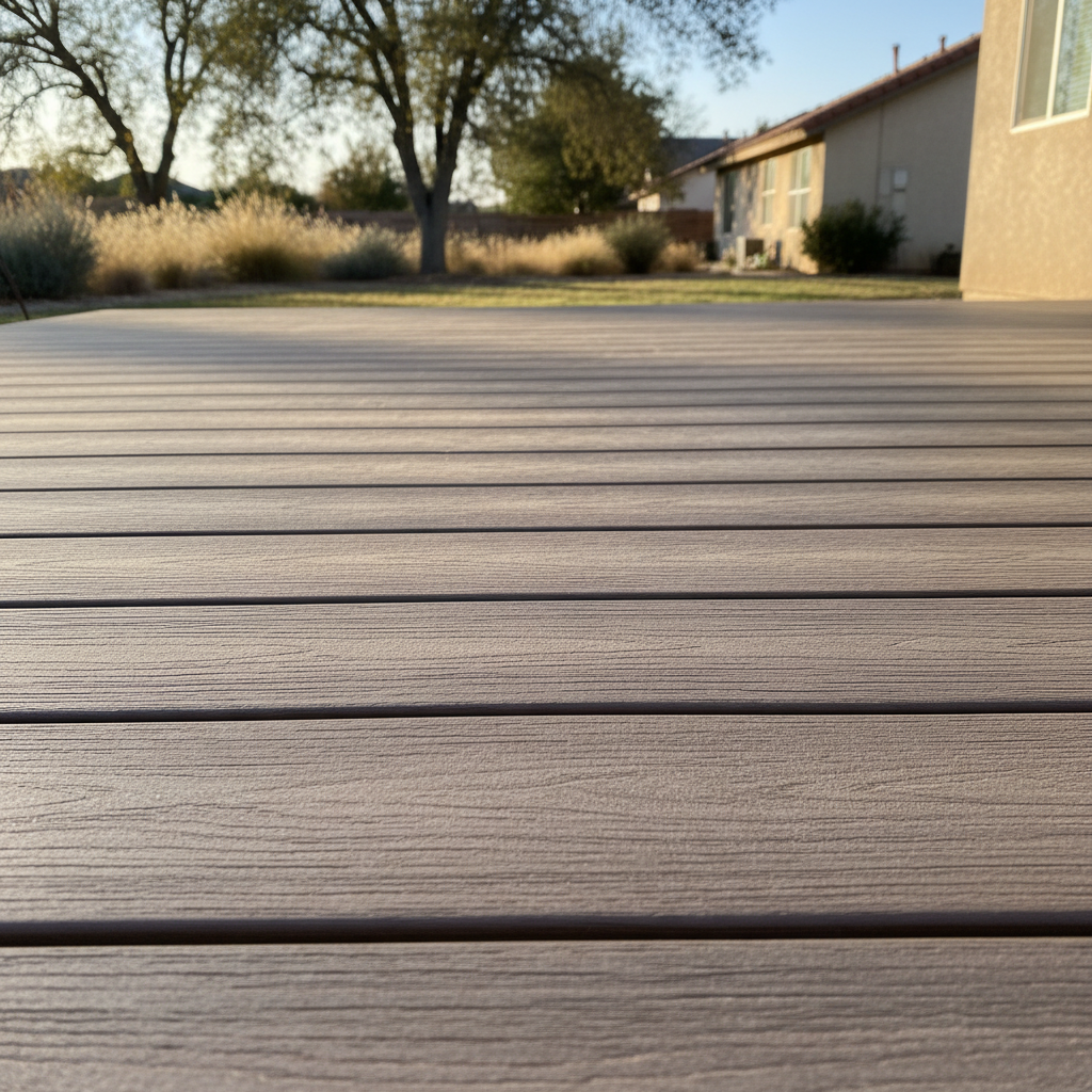 Completed composite decks work at a residential property in Fresno, CA