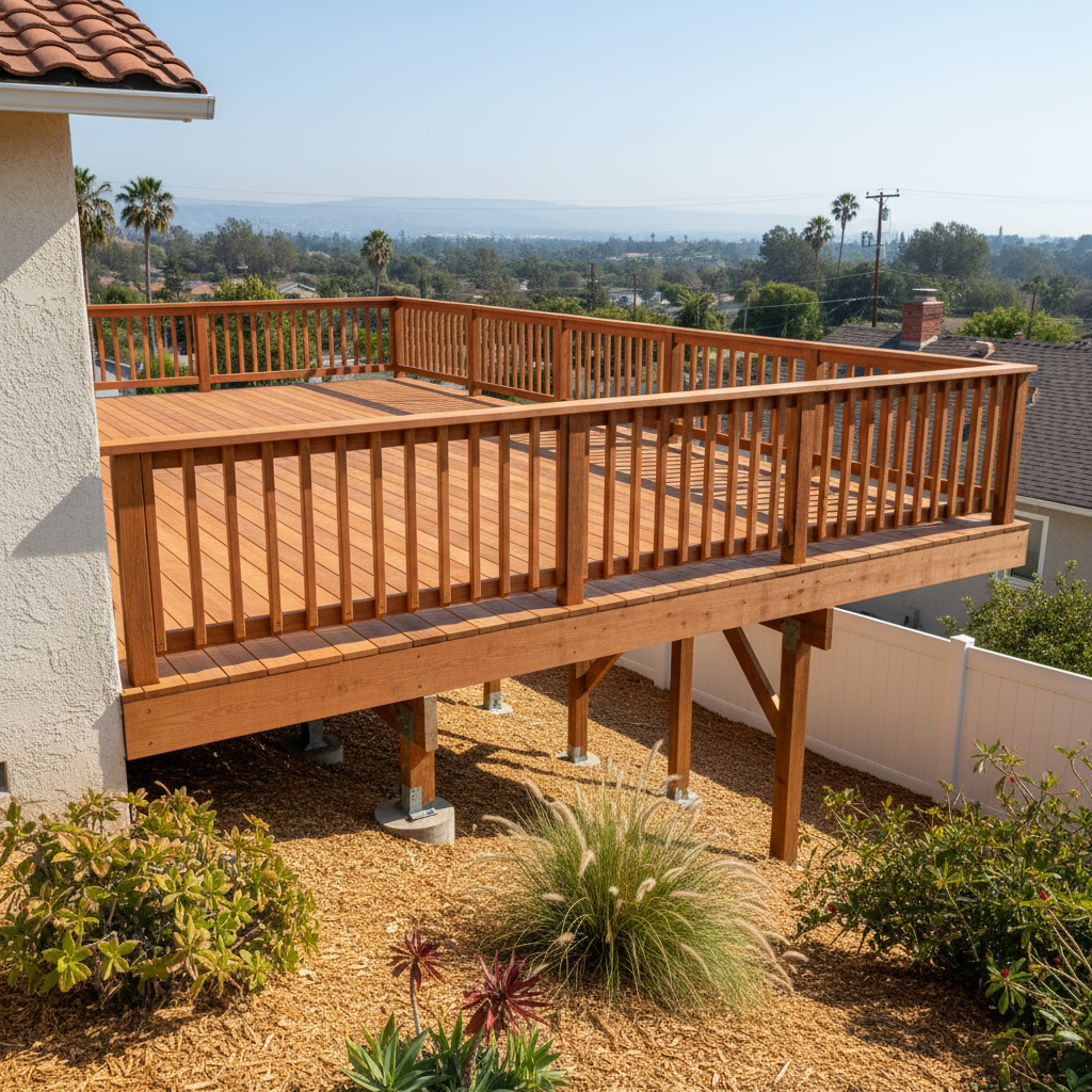Completed deck repair work at a residential property in Inglewood, CA