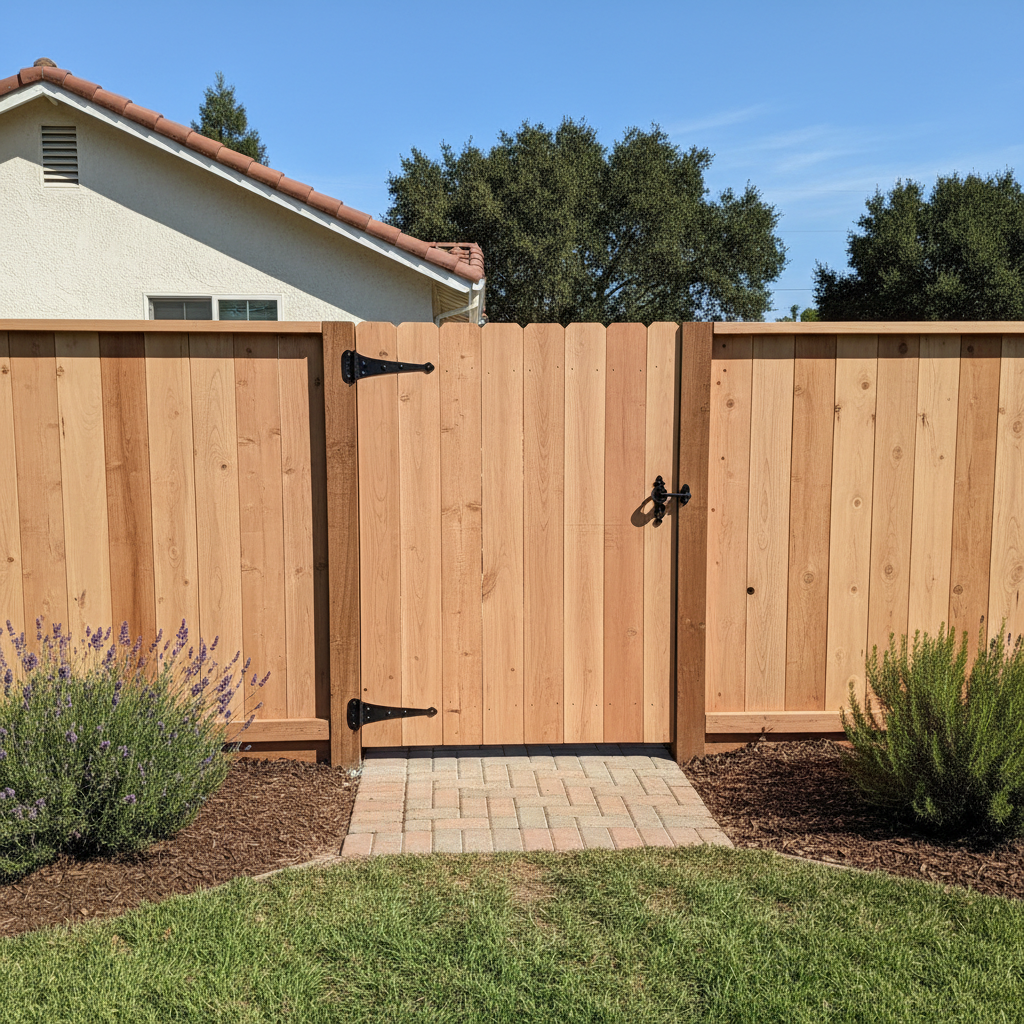 Completed gate installation work at a residential property in Vallejo, CA