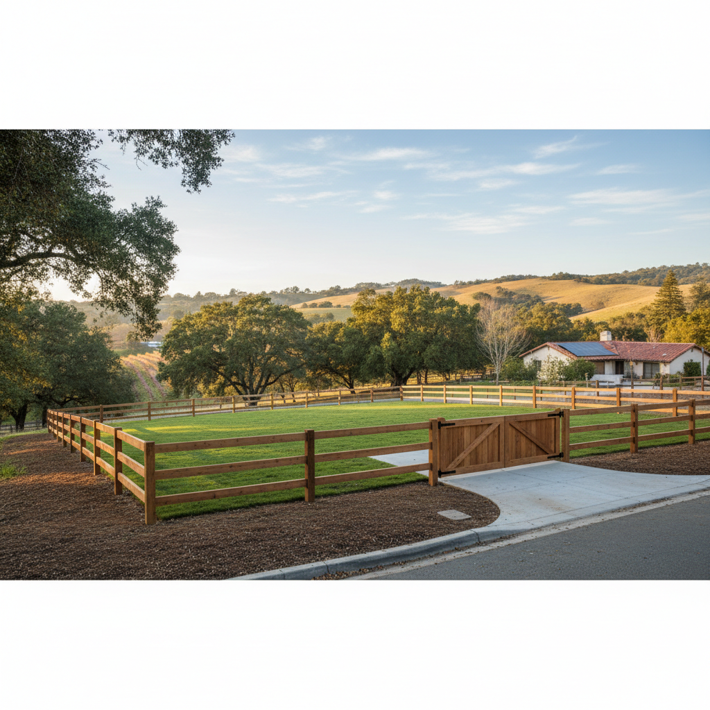 Completed farm fencing work at a residential property in Napa, CA