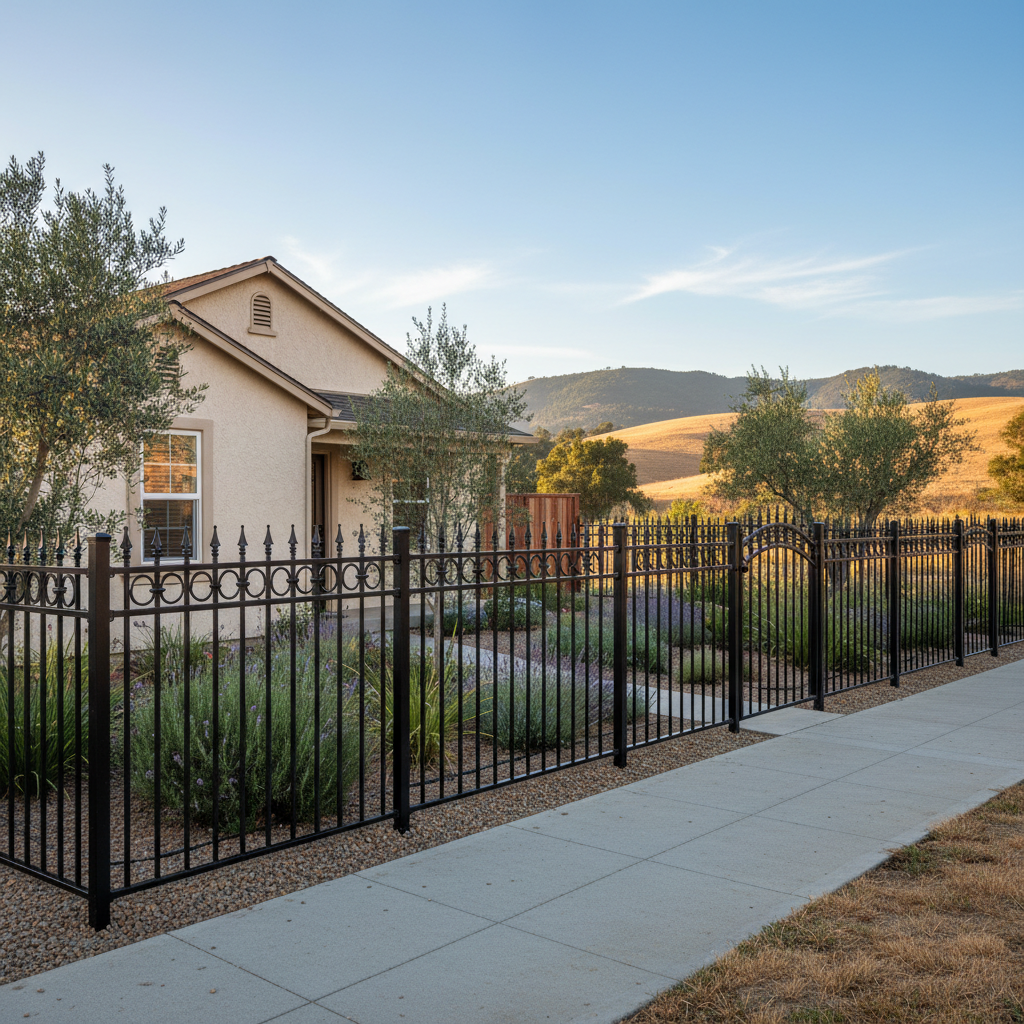 Completed ornamental iron fencing work at a residential property in Napa, CA