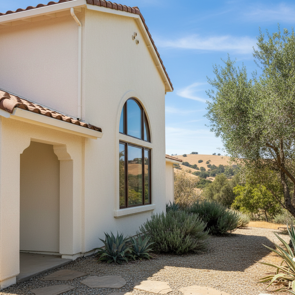 Completed residential stucco work at a residential property in San Leandro, CA