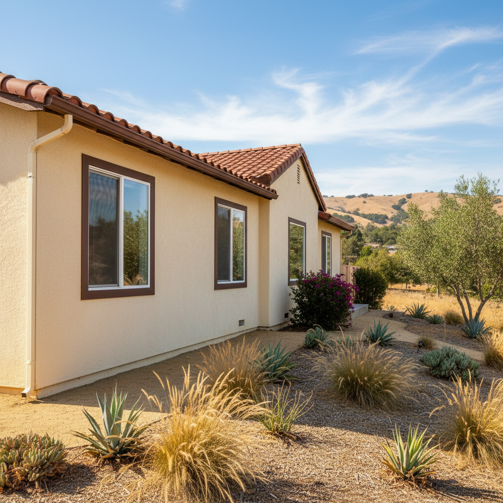 Completed stucco installation work at a residential property in San Jose, CA