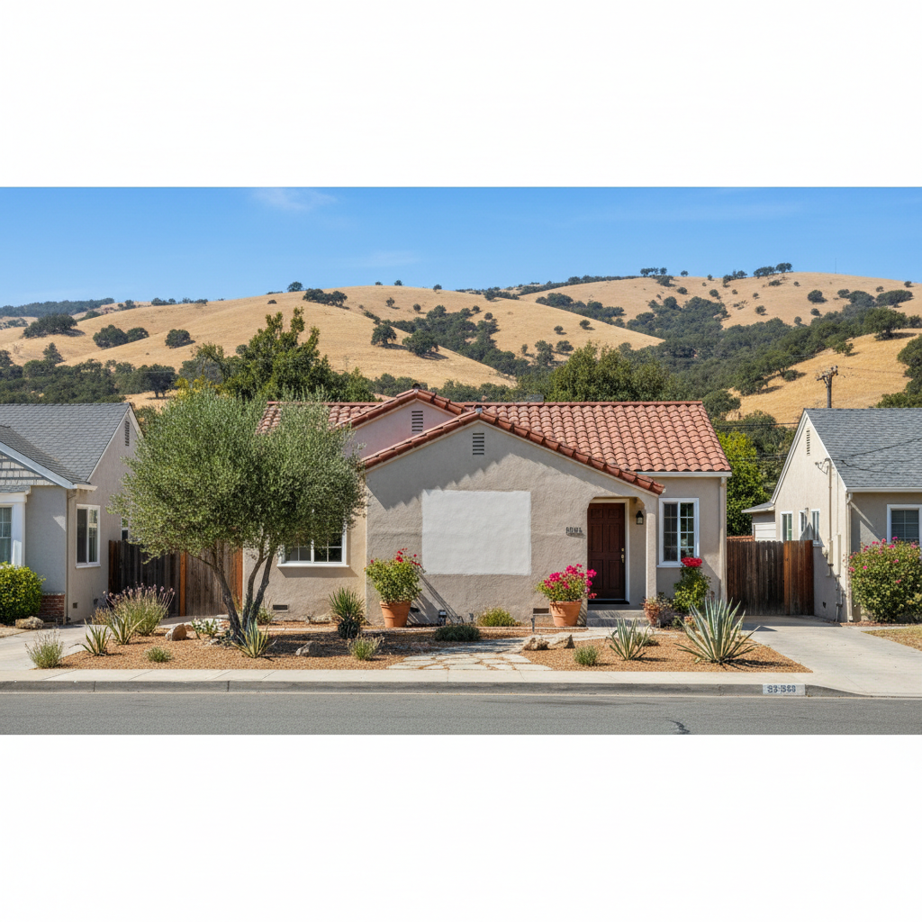 Completed stucco repair work at a residential property in Watsonville, CA