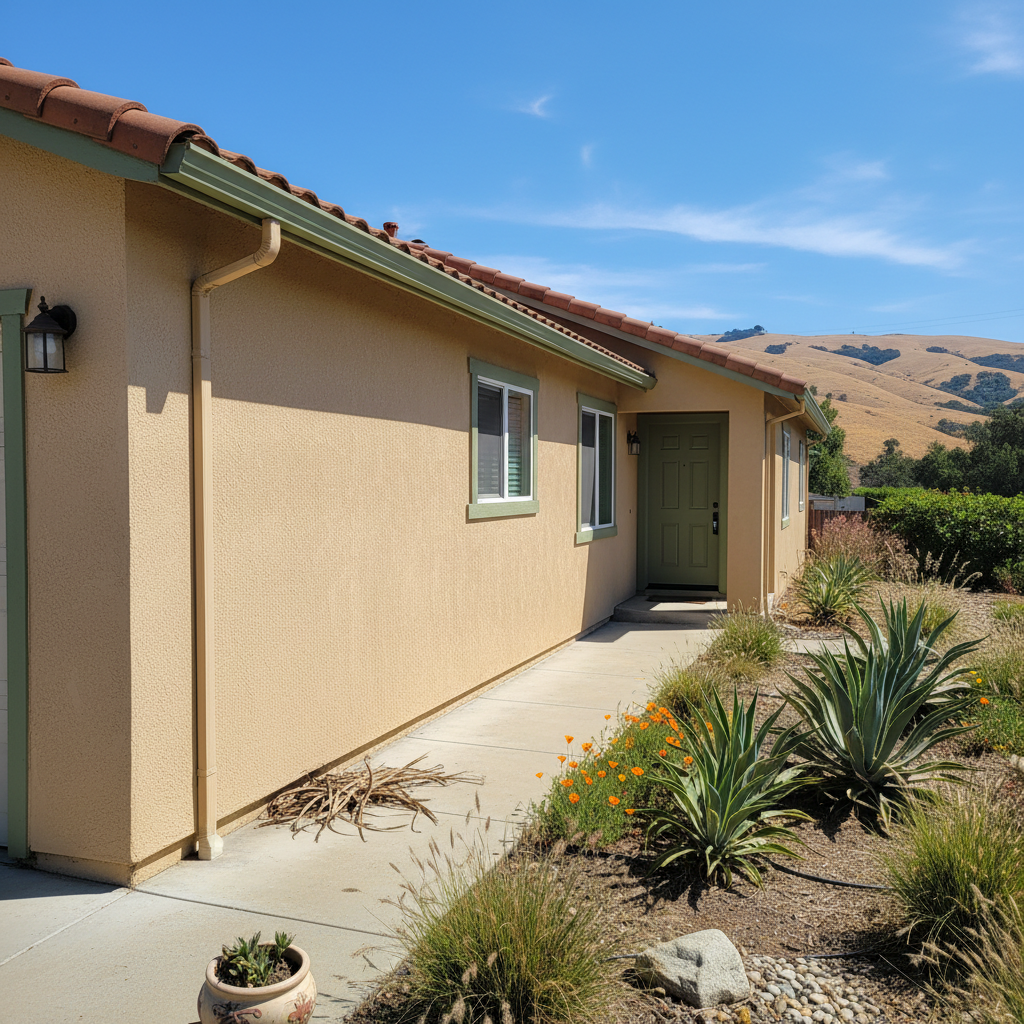 Completed stucco painting work at a residential property in King City, CA