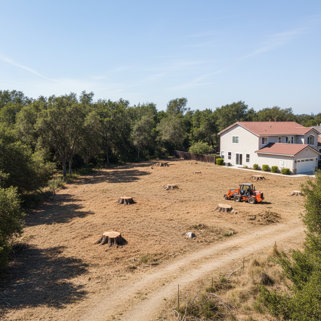 Completed land clearing work at a residential property in Fremont, CA