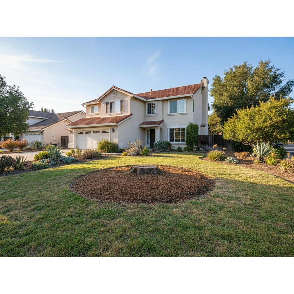 Completed stump grinding & removal work at a residential property in Fremont, CA