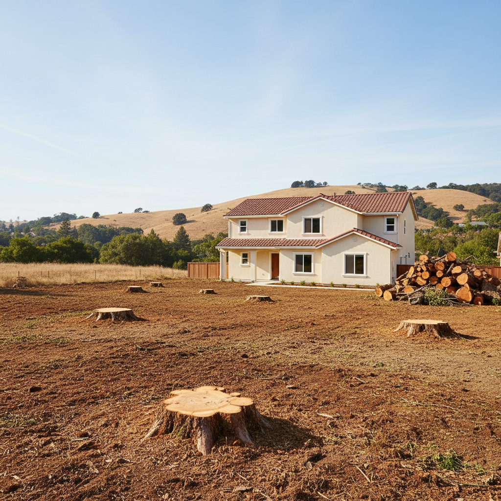 Completed land clearing work at a residential property in Hayward, CA