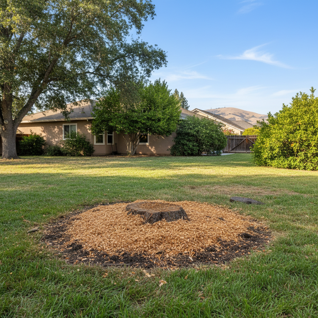 Completed stump grinding & removal work at a residential property in Hayward, CA