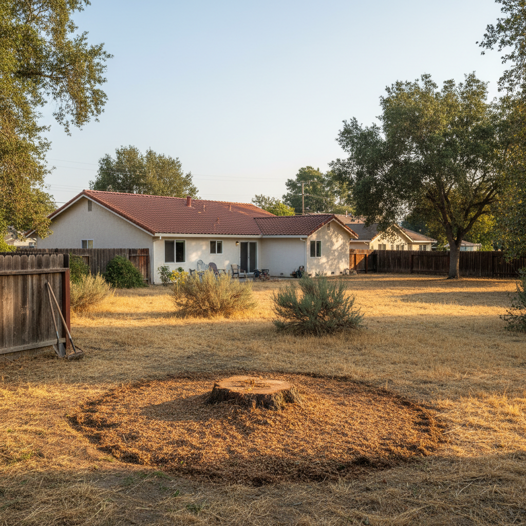 Completed stump grinding & removal work at a residential property in San Lorenzo, CA