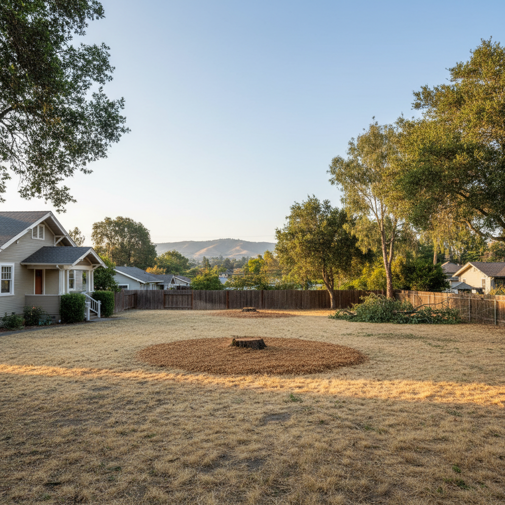 Completed tree removal work at a residential property in Oakland, CA