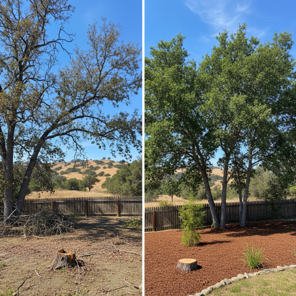 Completed tree health & care work at a residential property in Hayward, CA