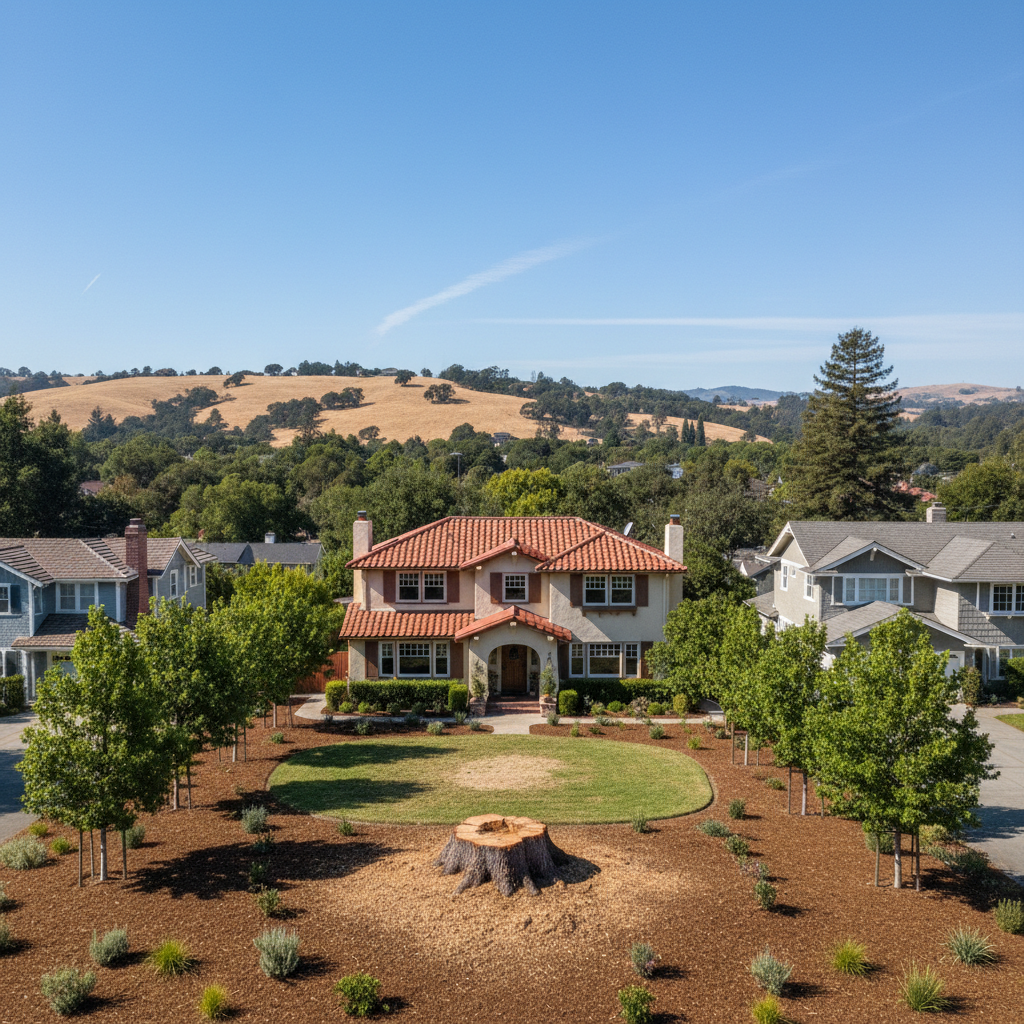 Completed emergency tree removal work at a residential property in Oakland, CA