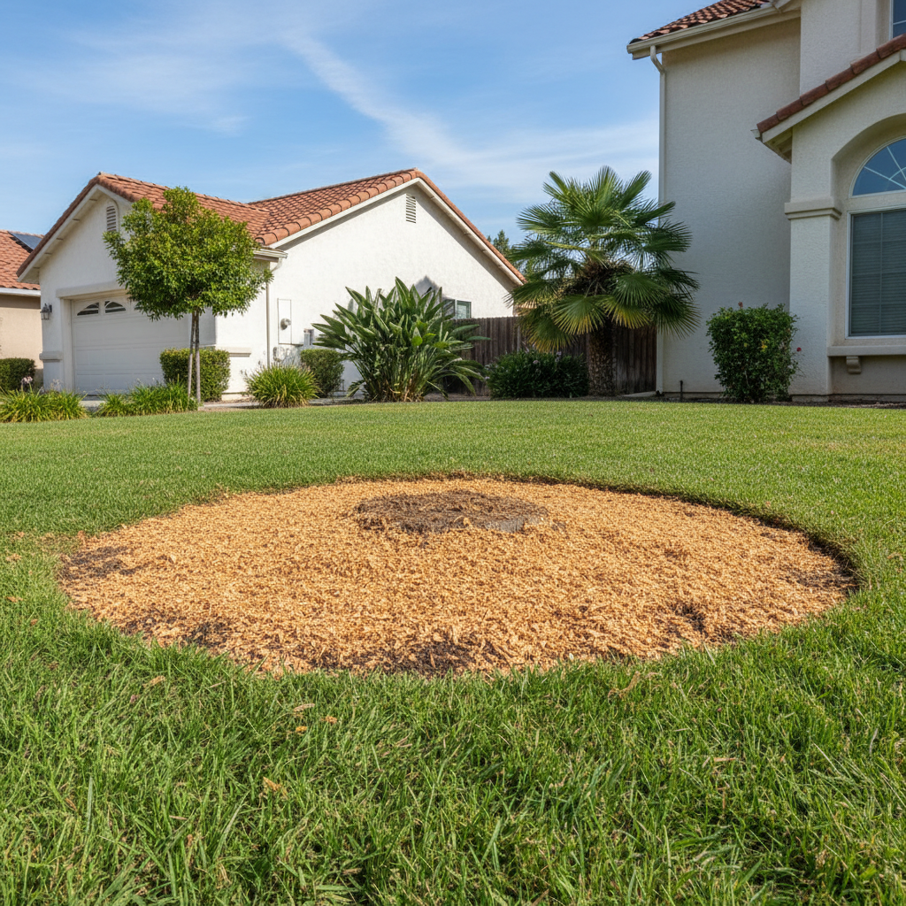Completed stump grinding & removal work at a residential property in Irvine, CA