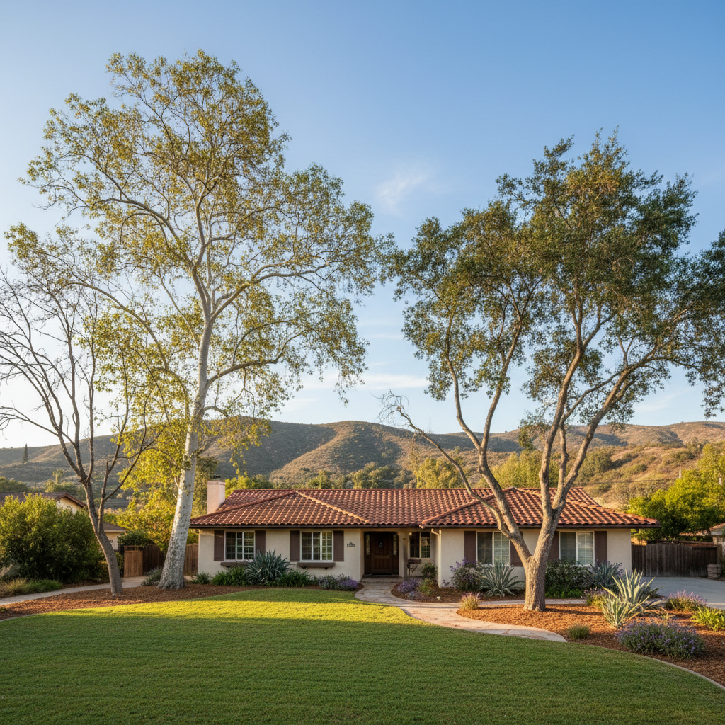 Completed tree health & care work at a residential property in Whittier, CA