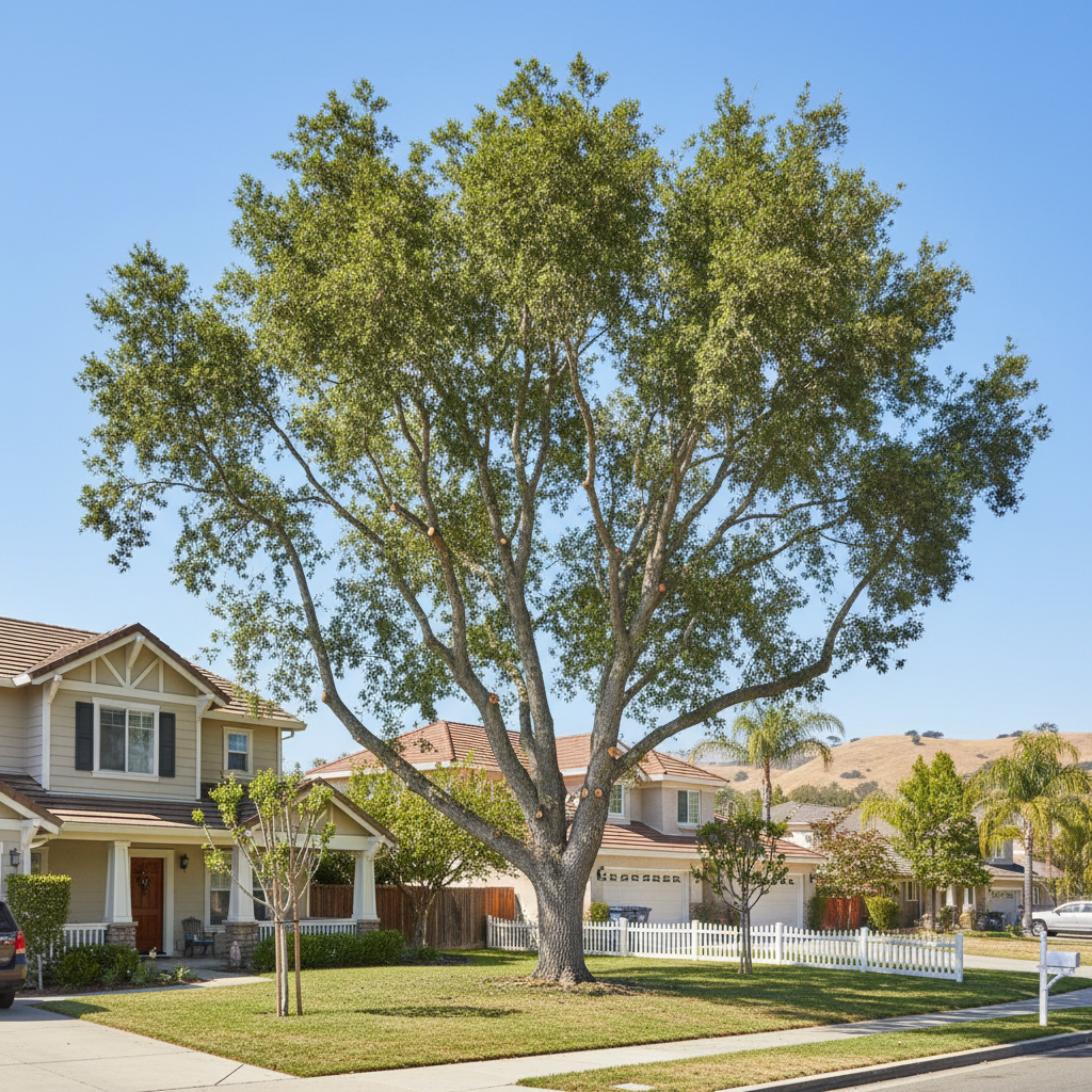 Completed tree pruning work at a residential property in Davis, CA