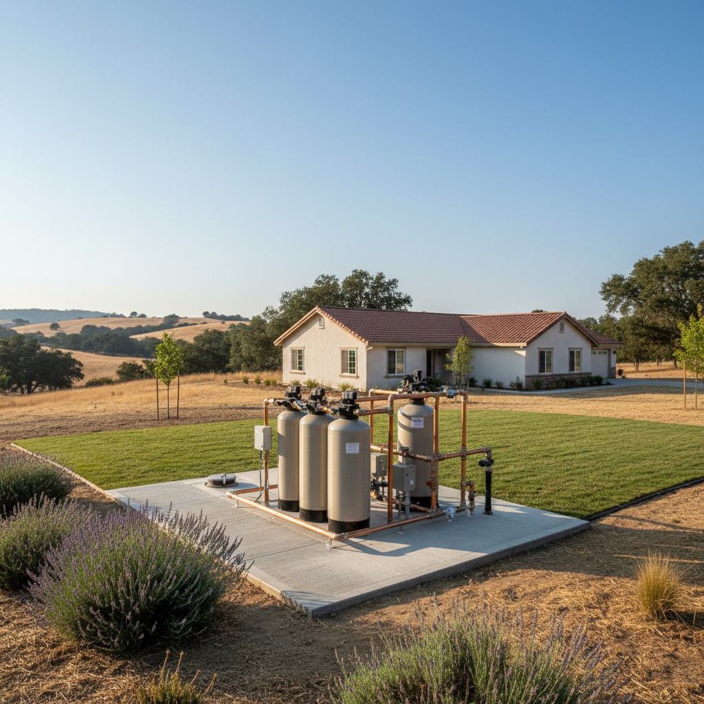 Completed water treatment work at a residential property in Fair Oaks, CA