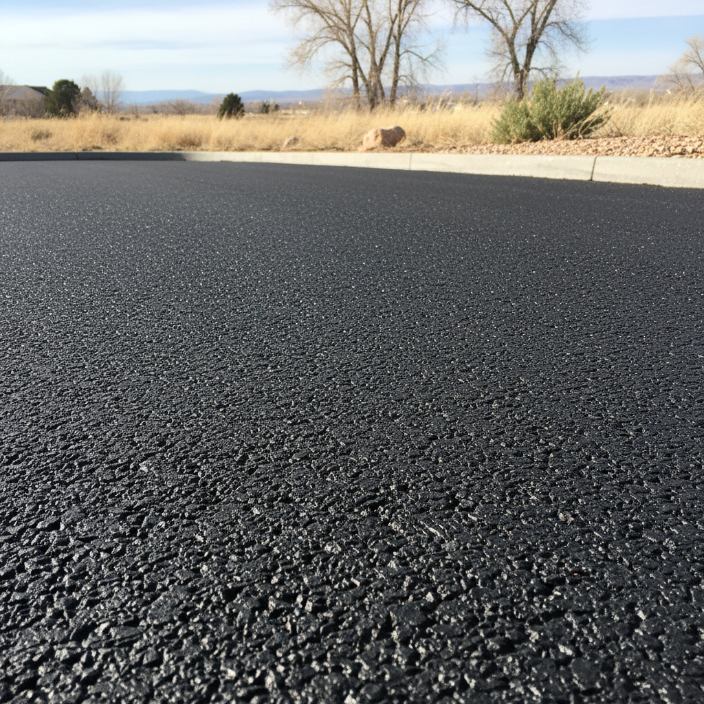 Completed driveway paving work at a residential property in Greeley, CO
