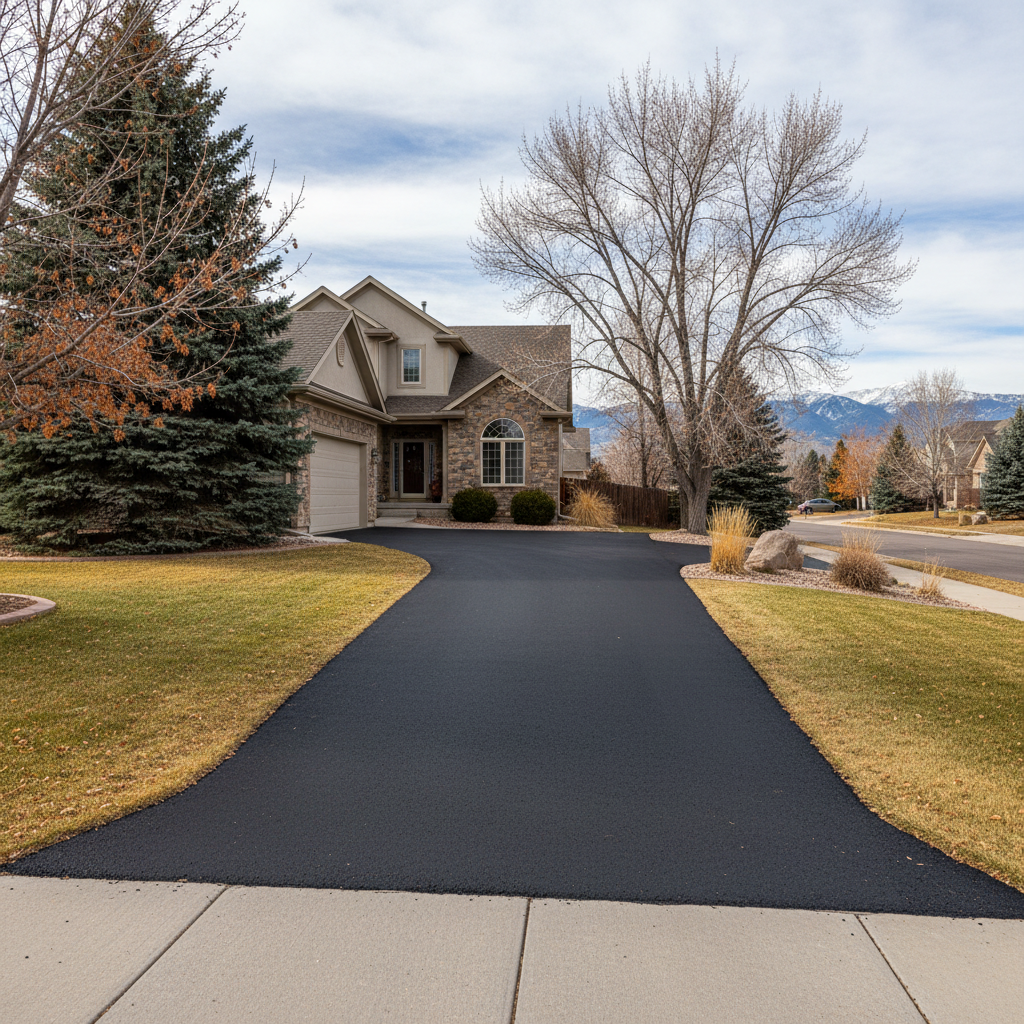 Completed residential asphalt work at a residential property in Westminster, CO
