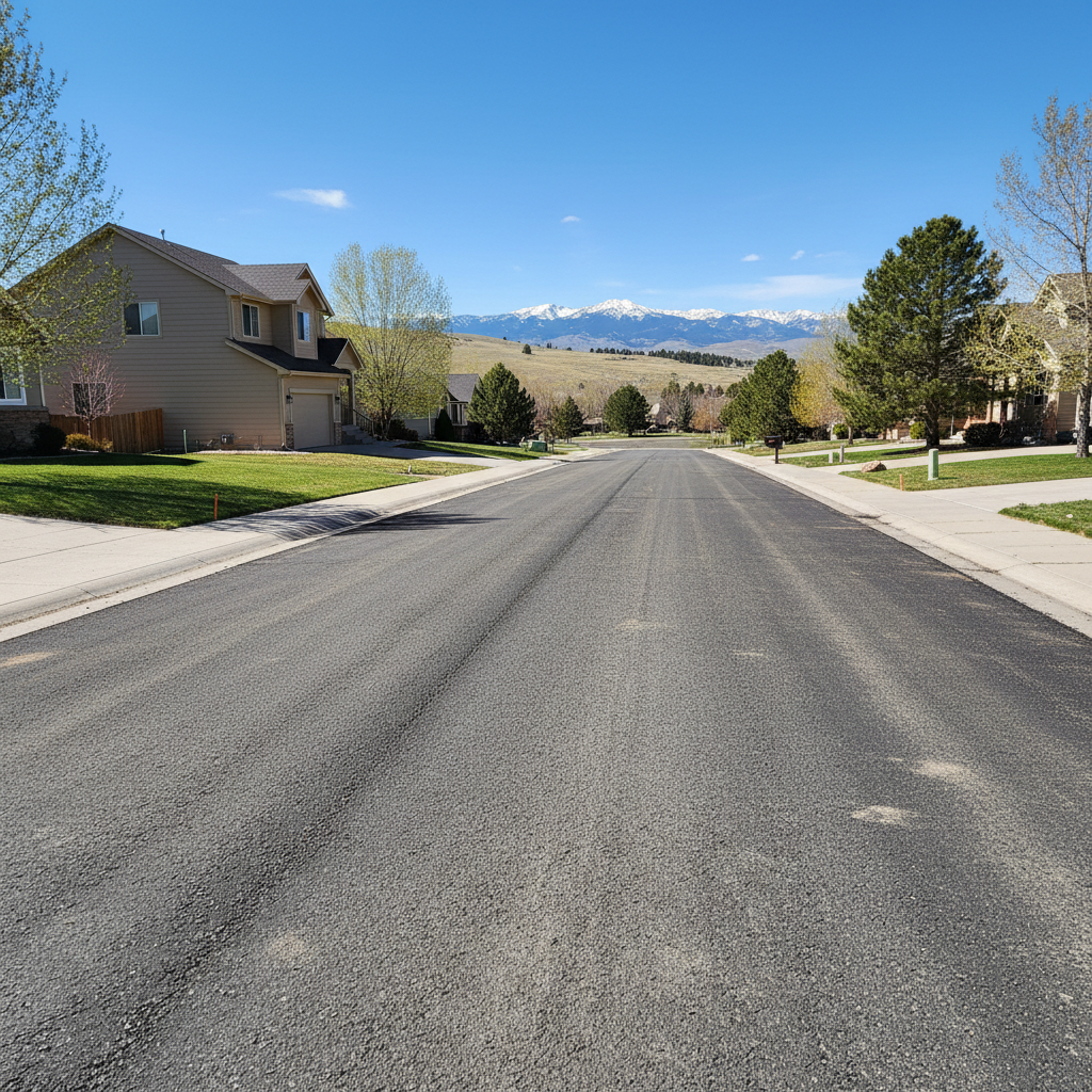 Completed asphalt milling work at a residential property in Westminster, CO