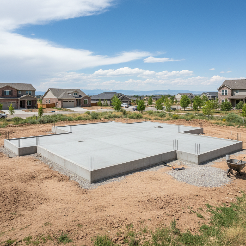 Completed concrete foundations work at a residential property in Aurora, CO