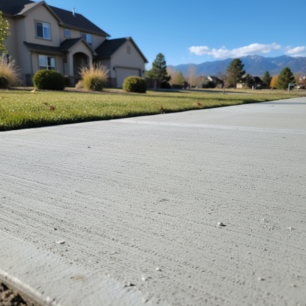 Completed concrete sidewalks work at a residential property in Westminster, CO