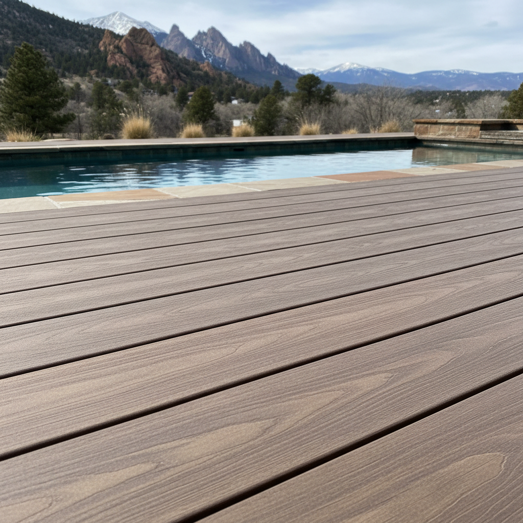 Completed pool decks work at a residential property in Boulder, CO